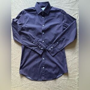 Hawes and Curtis Men's Classic Navy Pattern Button Down Shirt